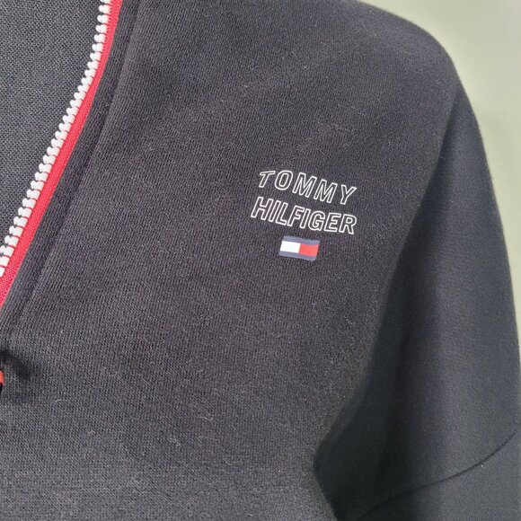 Tommy Hilfiger Women's 1/4 Zip Pullover Sweatshirt - Black, Size M - Picture 4 of 8